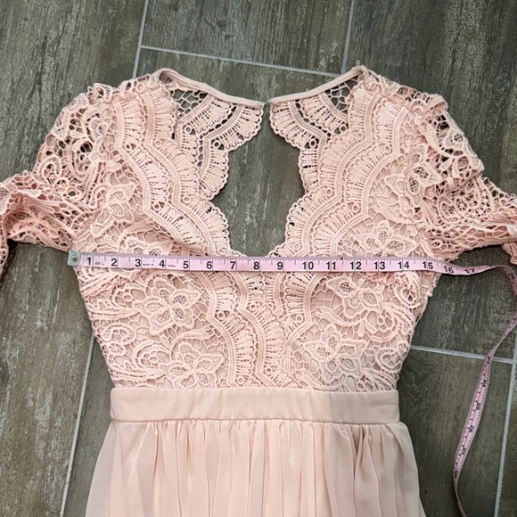 Pinkblush Elegant Lace Long Sleeve Dress in Blush - Picture 6 of 11